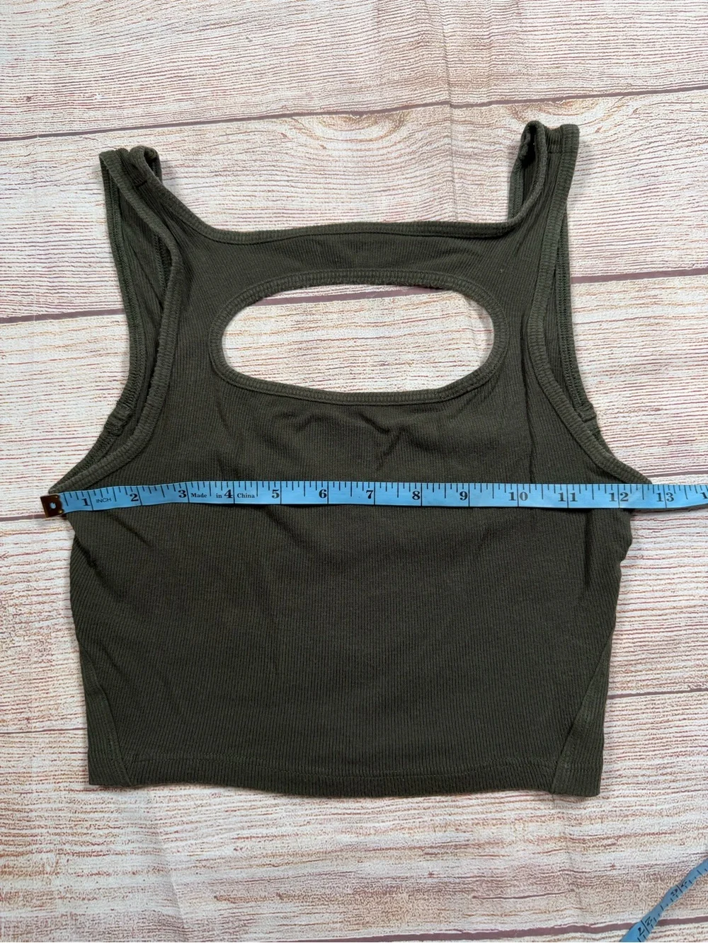 Lululemon LA Front Cut-Out Crop Tank - Olive Green